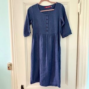 Pyne & Smith blue linen dress XS-S